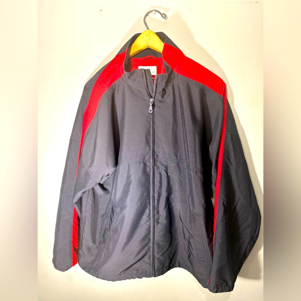 Cutter Buck Long Sleeve Shirt Wind Breaker Jacket Zip Red Navy Blue Women L